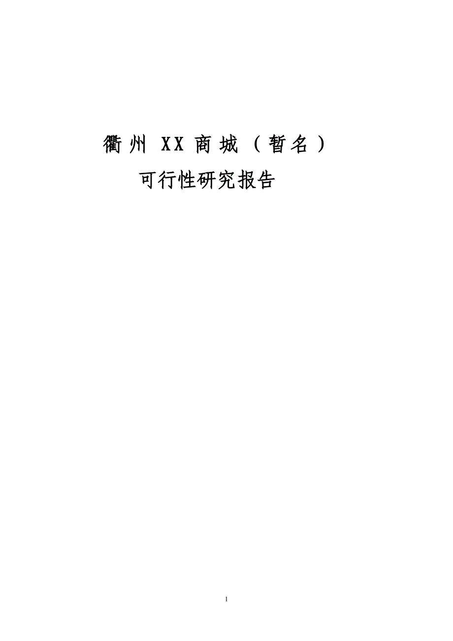 2016年衢州某商城项目建设可研报告_第1页