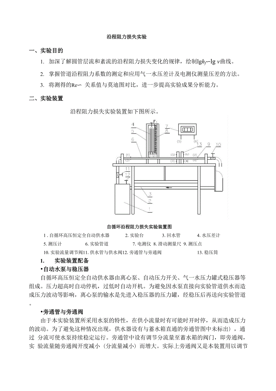 沿程阻力损失实验_第1页