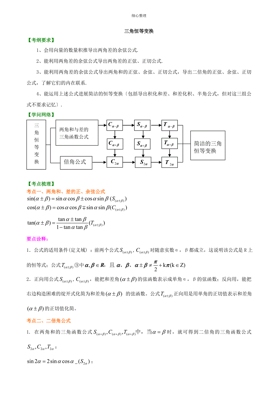 知识讲解三角恒等变换基础_第1页