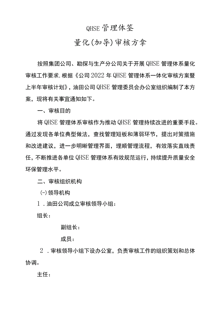 QHSE管理体系量化审核方案_第1页