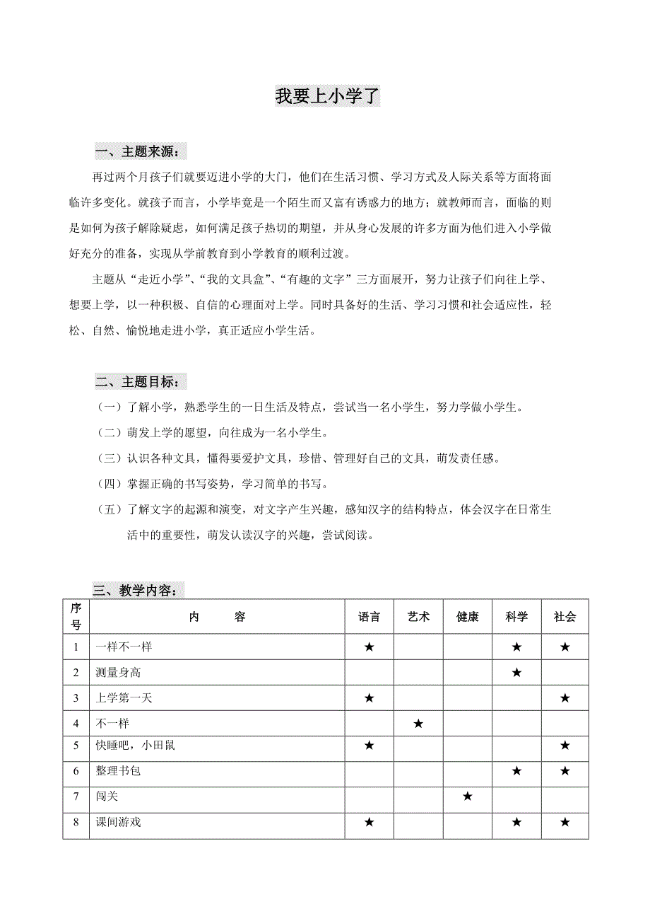 我要上小学了（主题五）_第1页