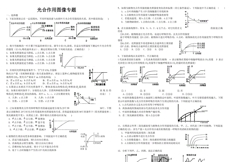 光合作用图像专题学生版_第1页