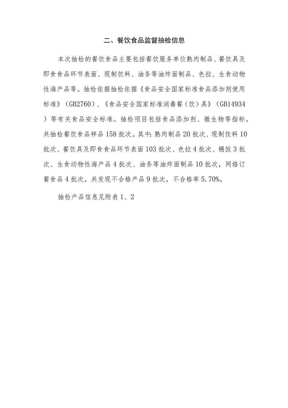 餐饮食品监督抽检信息_第1页