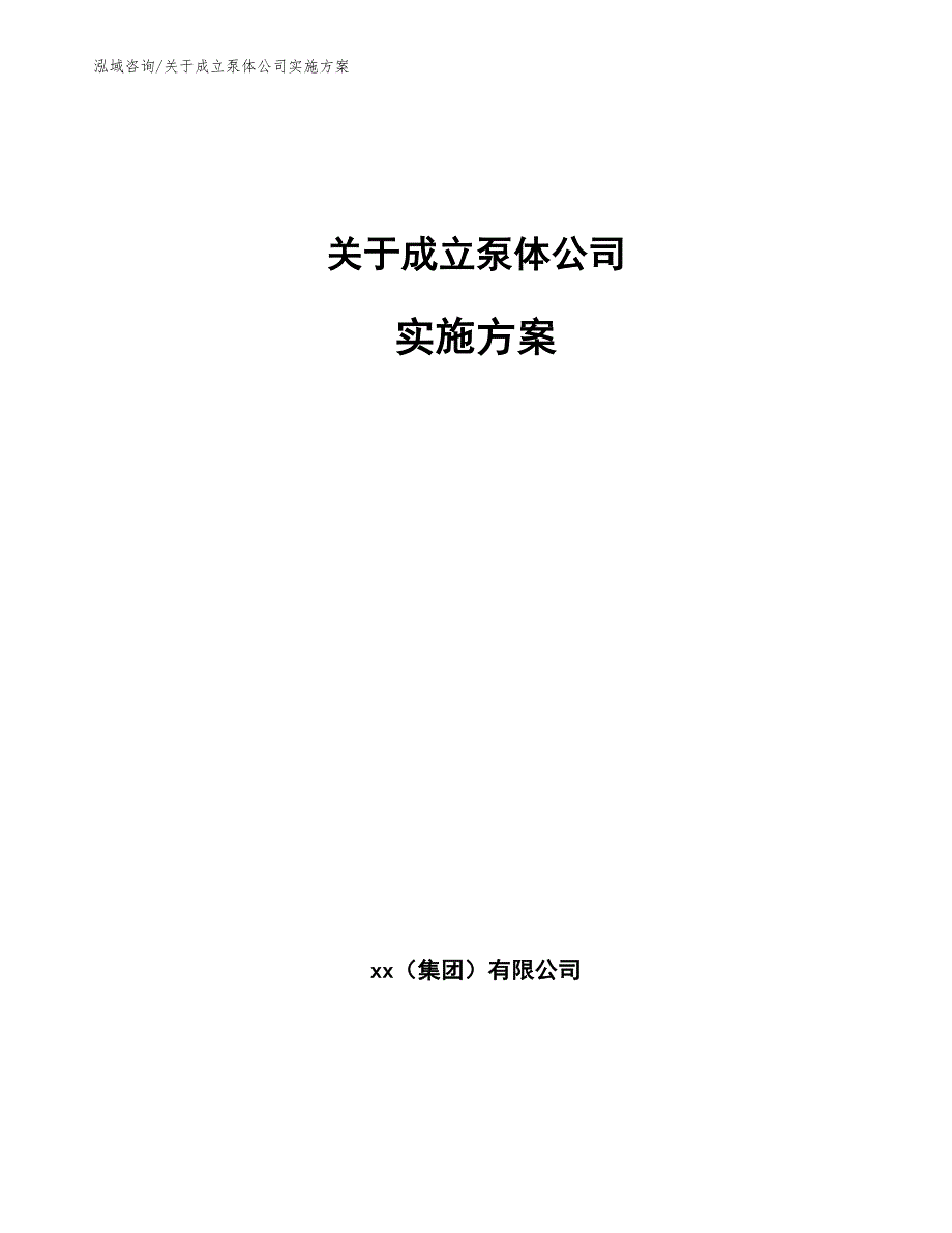 关于成立泵体公司实施方案（参考模板）_第1页