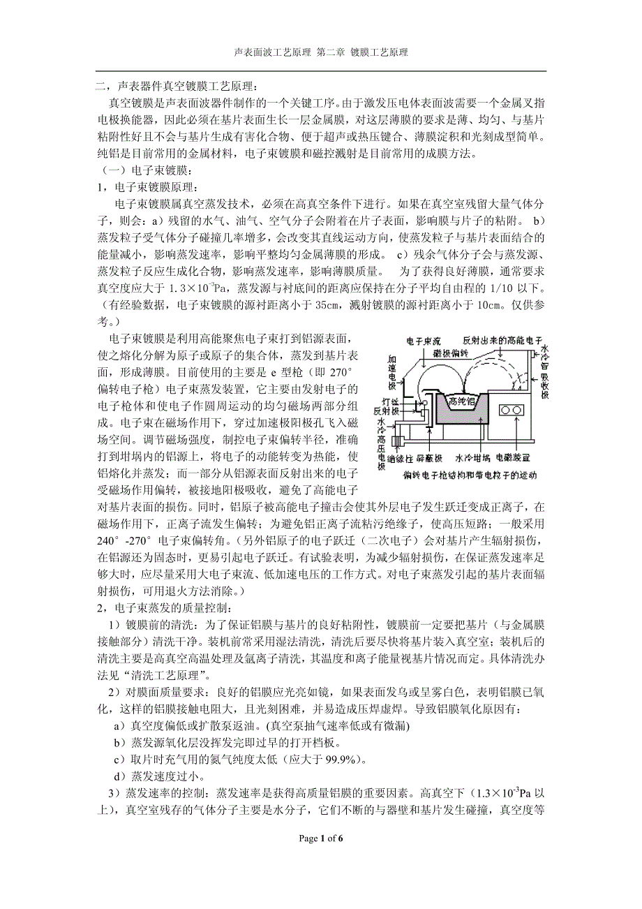 声表面波器件工艺原理-2镀膜工艺原理_第1页