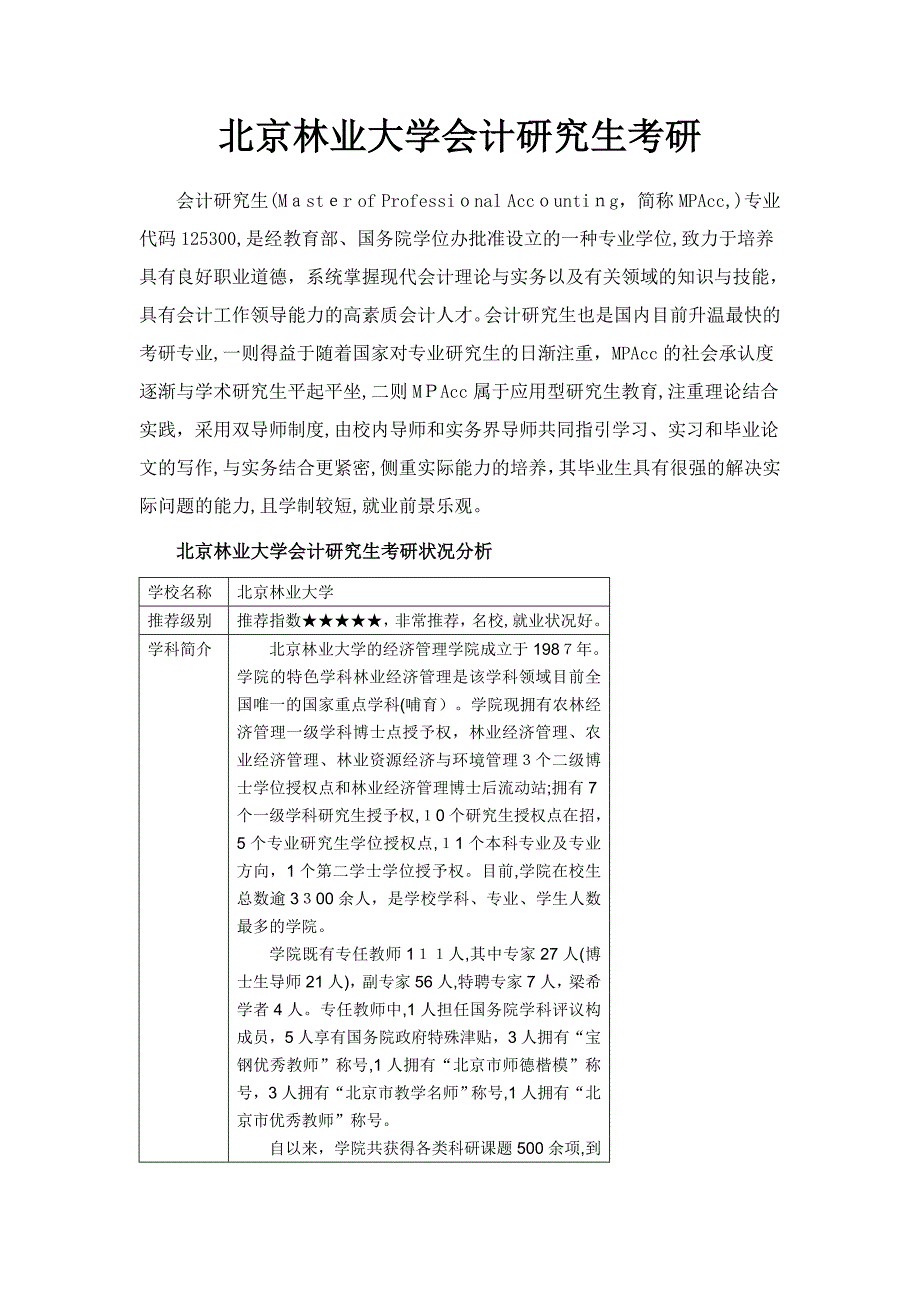 北京林业大学会计硕士考研_第1页