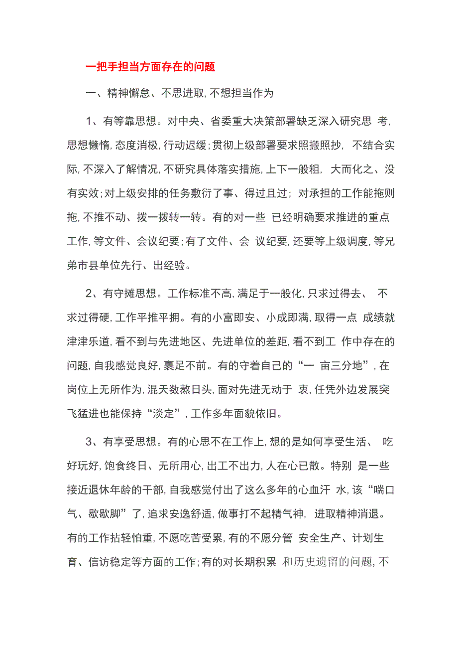 一把手担当方面存在的问题_第1页