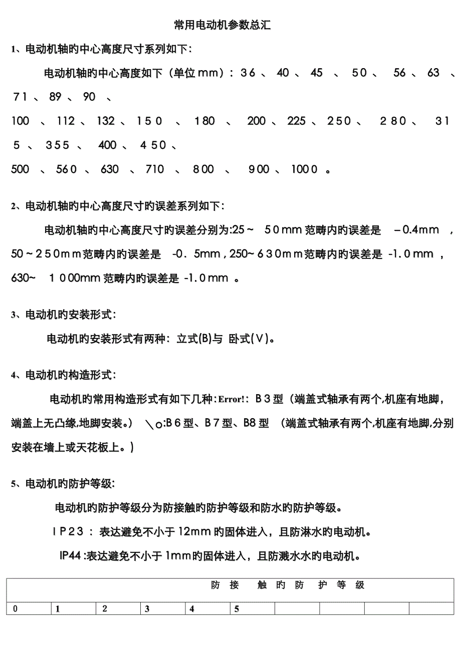 常用电动机参数总汇_第1页