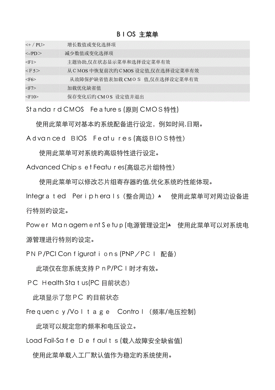 BIOS菜单详解及中英文对照表_第1页