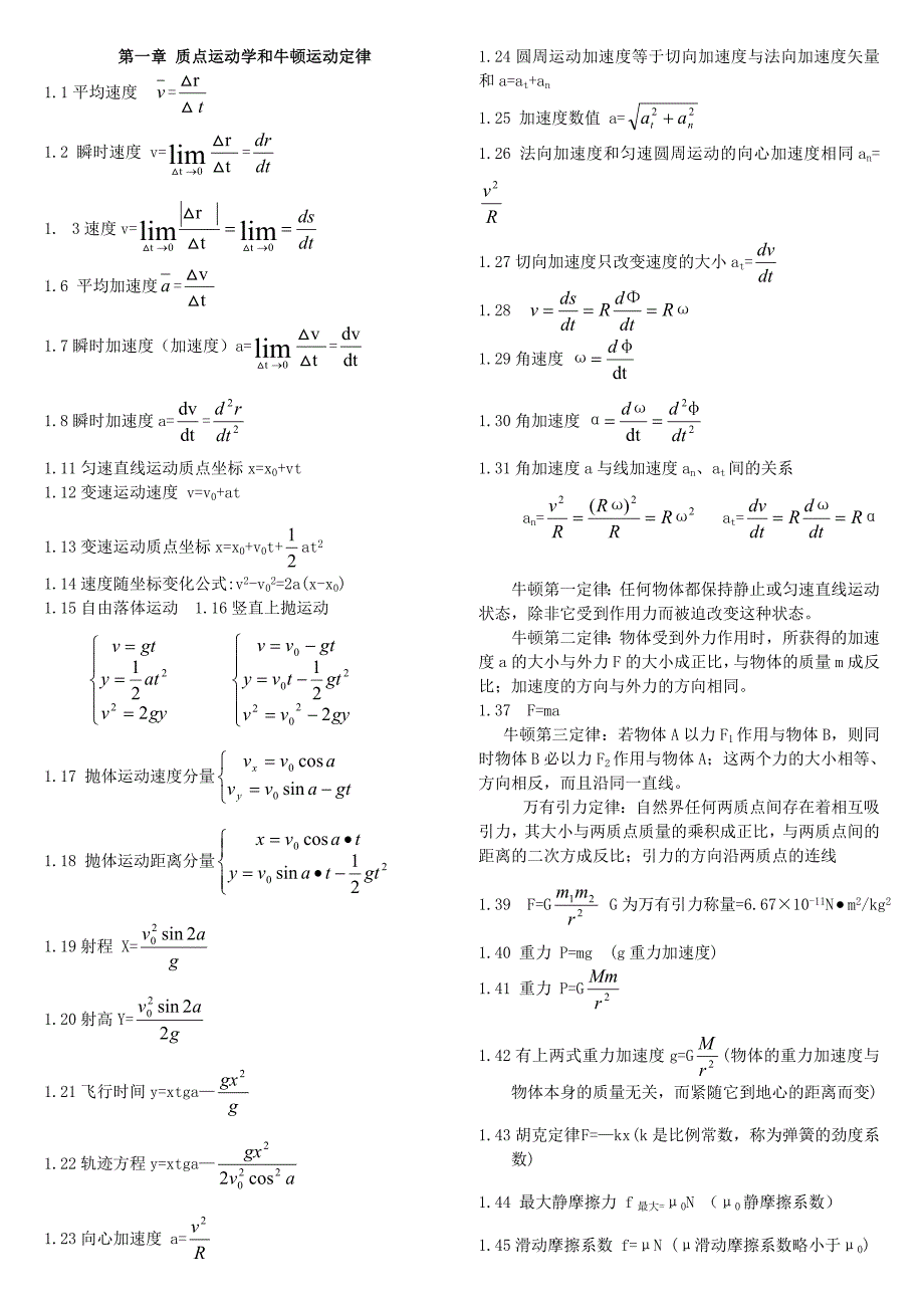 大学物理所有公式14071new_第1页