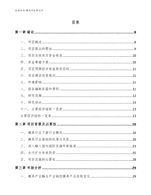 模具项目策划书（参考范文）