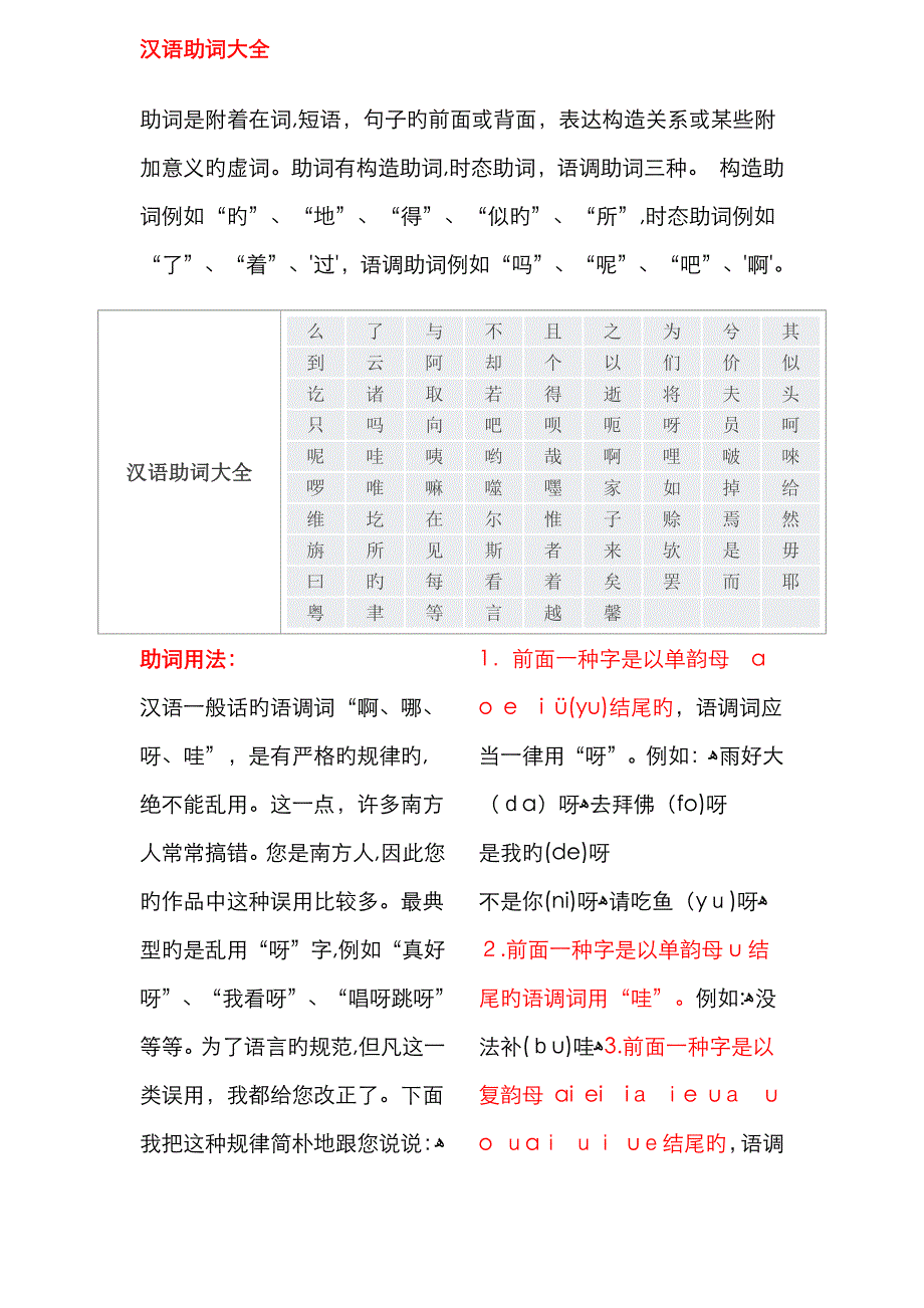 汉语助词大全_第1页