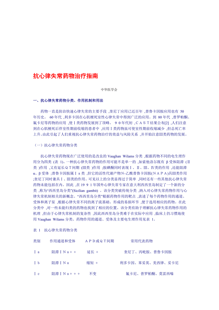 【2019年整理】中华医学会抗心律失常指南_第1页