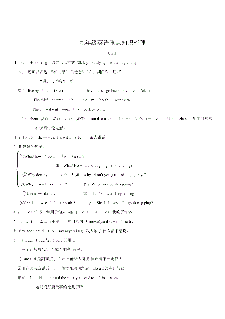 中考英语一轮复习：初三英语重点知识梳理_第1页