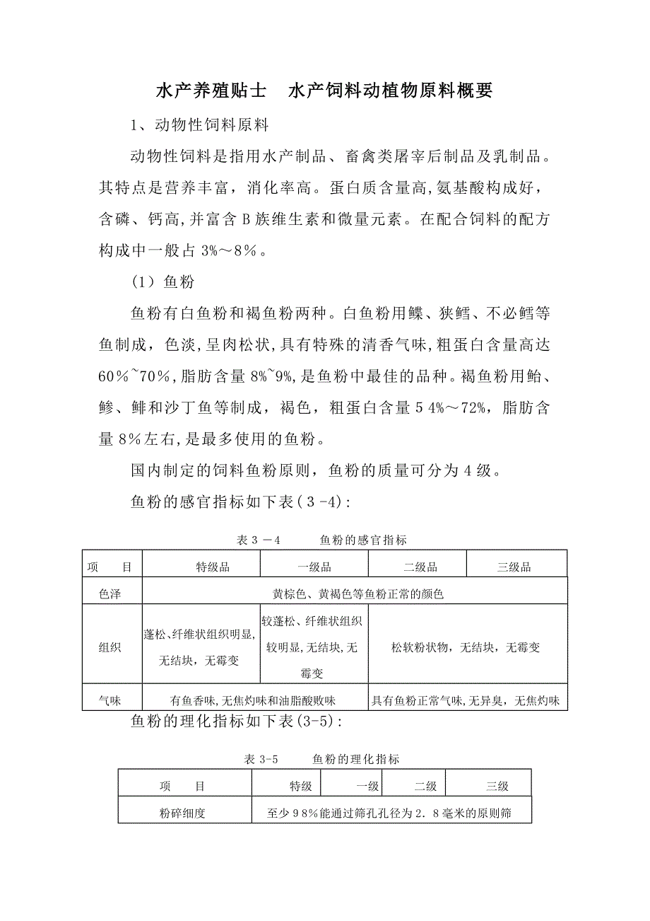 水产养殖贴士--水产饲料动植物原料概要_第1页