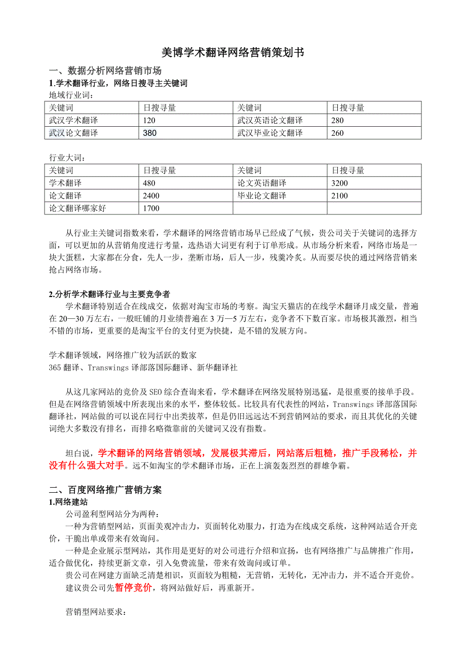 美博学术翻译营销策划书_第1页