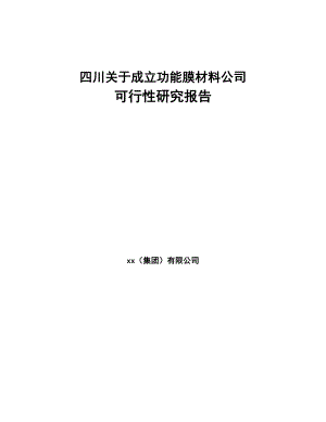 四川关于成立功能膜材料公司可行性研究报告(DOC 86页)