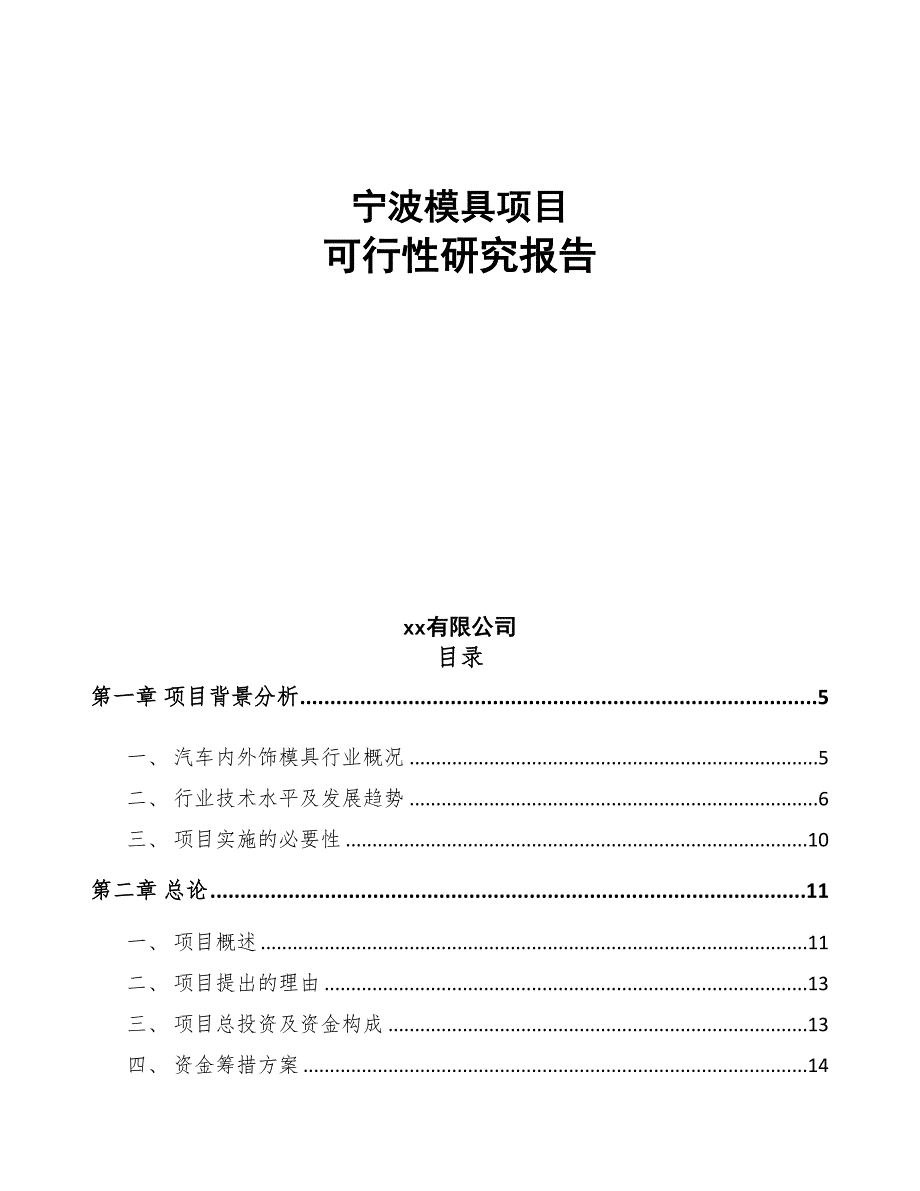 宁波模具项目可行性研究报告(DOC 80页)_第1页
