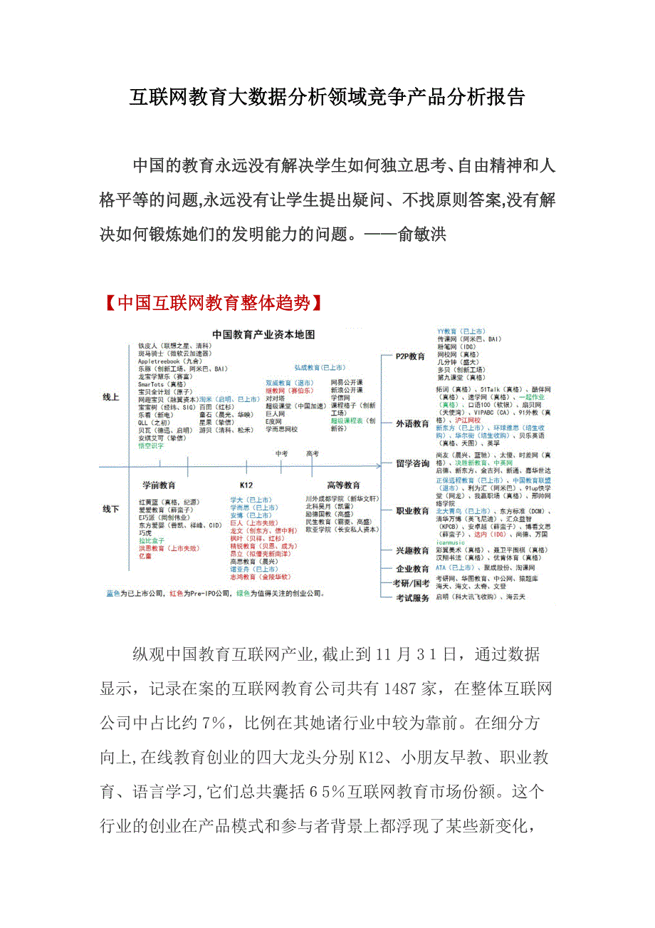 教育大数据分析领域竞品分析_第1页