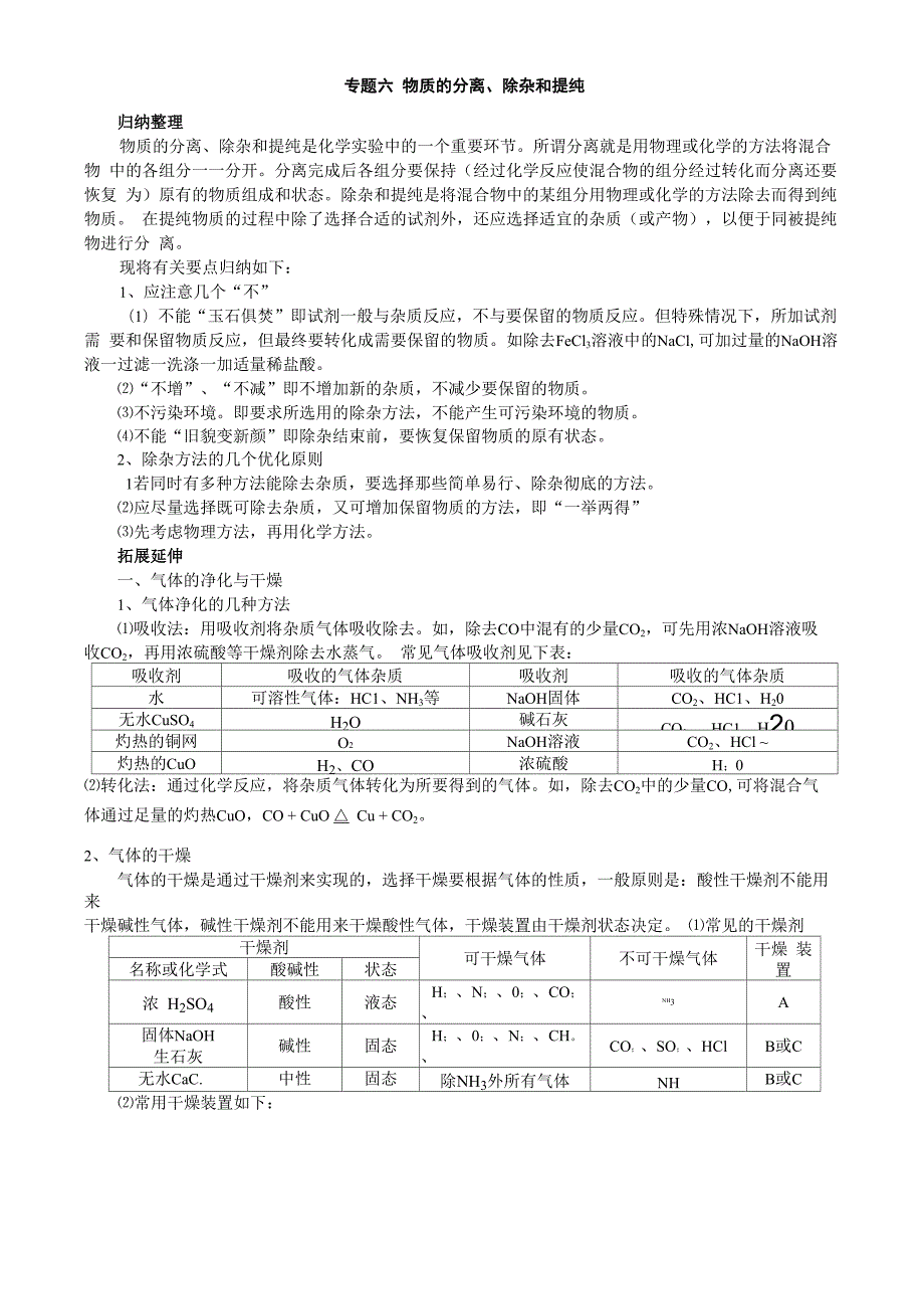 物质的分离、除杂和提纯_第1页