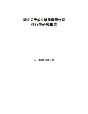 湖北关于成立轴承套圈公司可行性研究报告(DOC 83页)