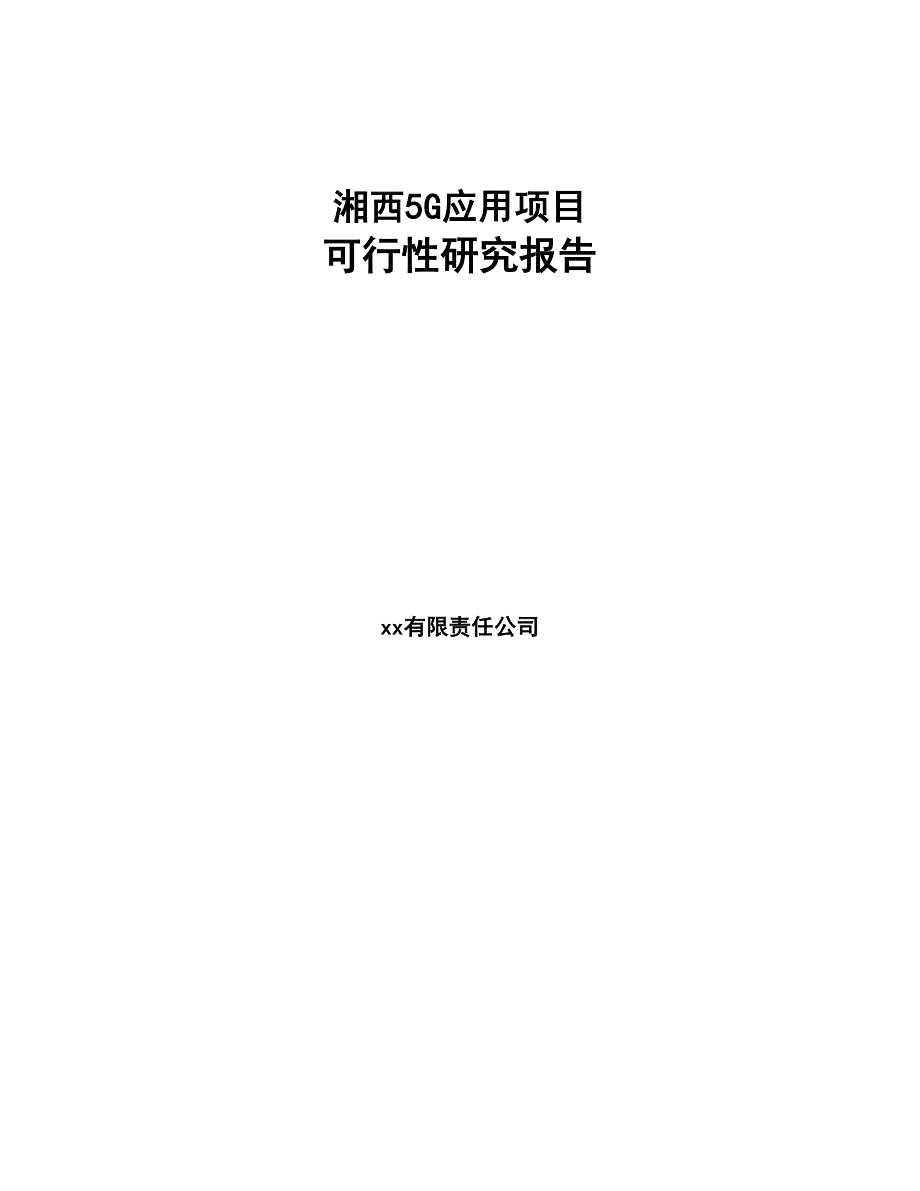 湘西5G应用项目可行性研究报告(DOC 101页)_第1页