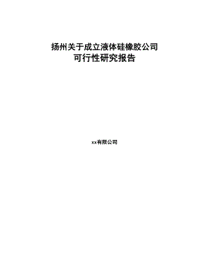 扬州关于成立液体硅橡胶公司可行性研究报告模板范文(DOC 77页)