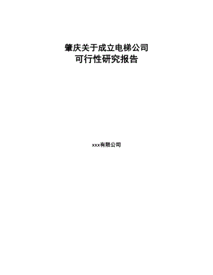 肇庆关于成立电梯公司可行性研究报告(DOC 88页)