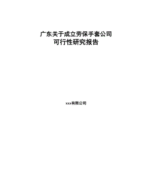 广东关于成立劳保手套公司可行性研究报告模板(DOC 81页)