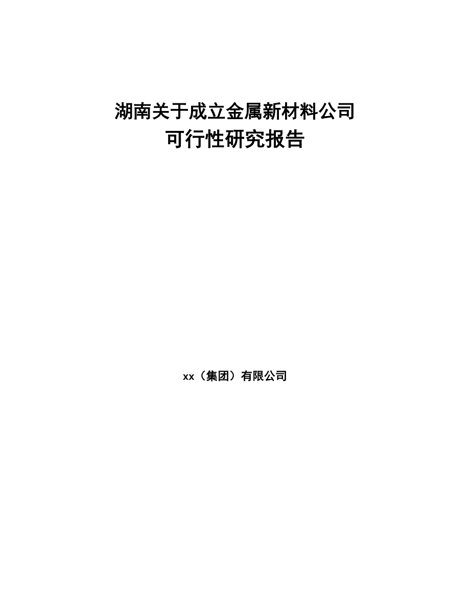 湖南关于成立金属新材料公司可行性研究报告(DOC 94页)_第1页