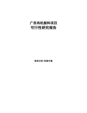广西有机颜料项目可行性研究报告(DOC 95页)