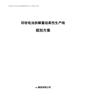 回收电池拆解重组柔性生产线规划方案（范文模板）