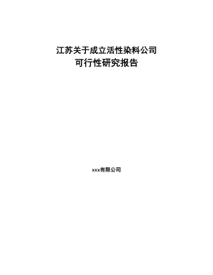 江苏关于成立活性染料公司可行性研究报告(DOC 90页)