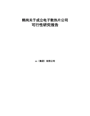鹤岗关于成立电子散热片公司可行性研究报告(DOC 80页)