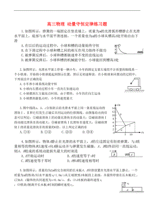 高三物理-动量守恒定律练习题(DOC 4页)