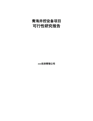 青海井控设备项目可行性研究报告(DOC 66页)