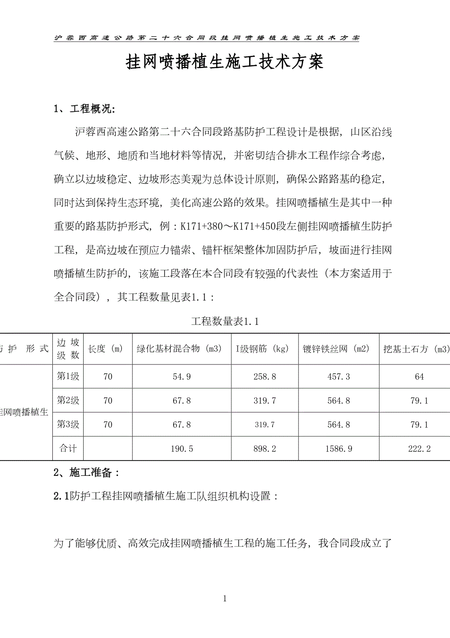 挂网喷播植生方案概要(DOC 15页)_第1页