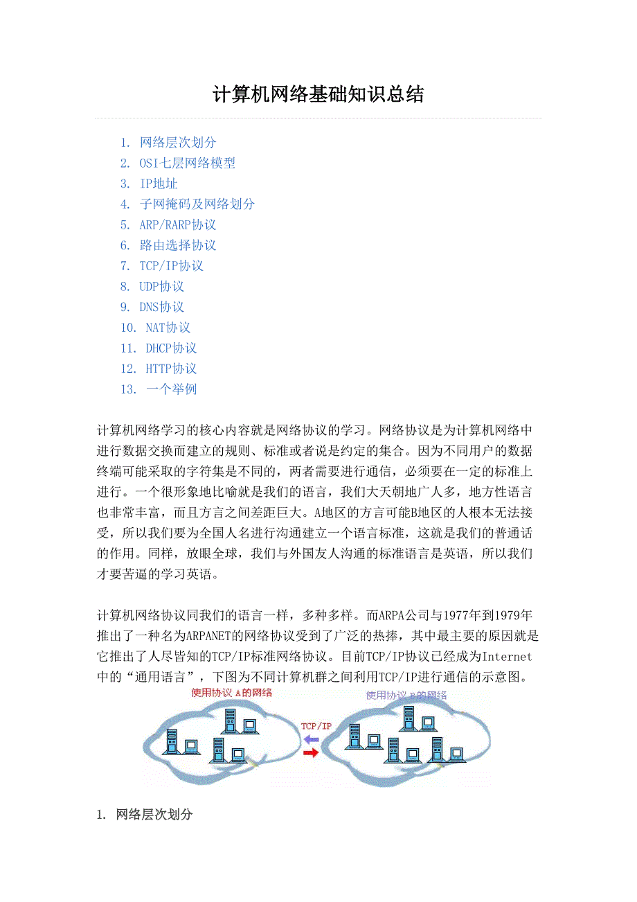 计算机网络基础知识总结资料(DOC 18页)_第1页