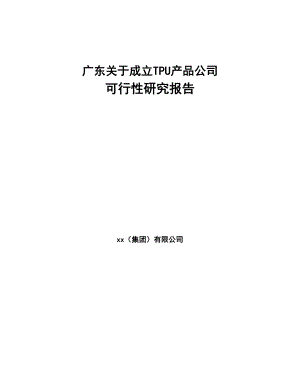 广东关于成立TPU产品公司可行性研究报告(DOC 91页)