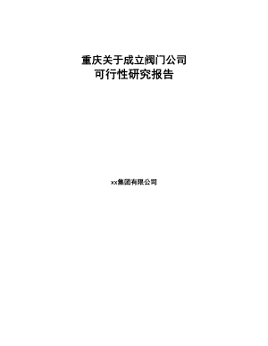 重庆关于成立阀门公司可行性研究报告(DOC 80页)