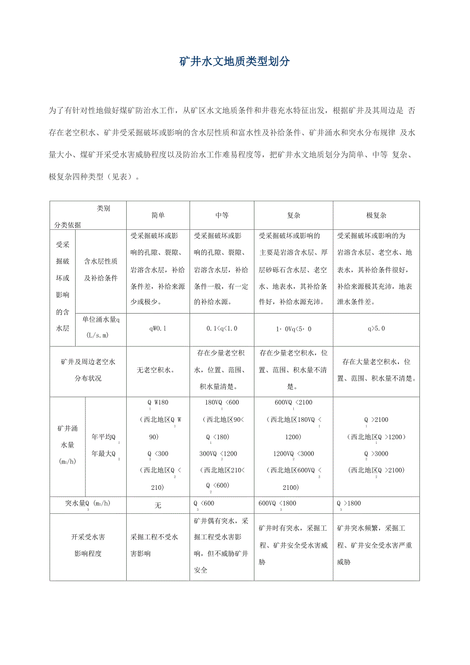 矿井水文地质类型划分_第1页