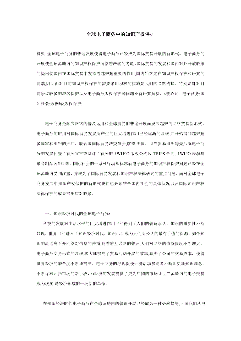 全球电子商务中的知识产权保护_第1页