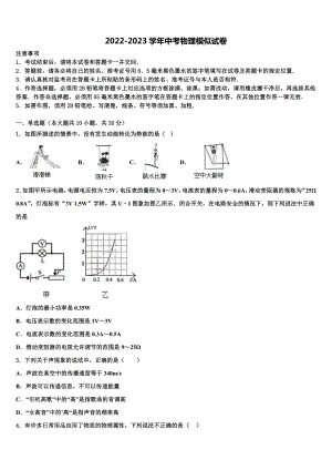 上海市民办和衷中学2023年中考物理考前最后一卷含解析