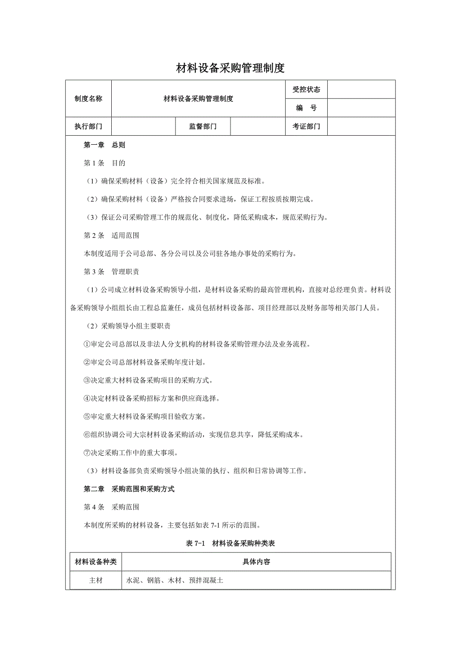 材料设备采购管理制度_第1页