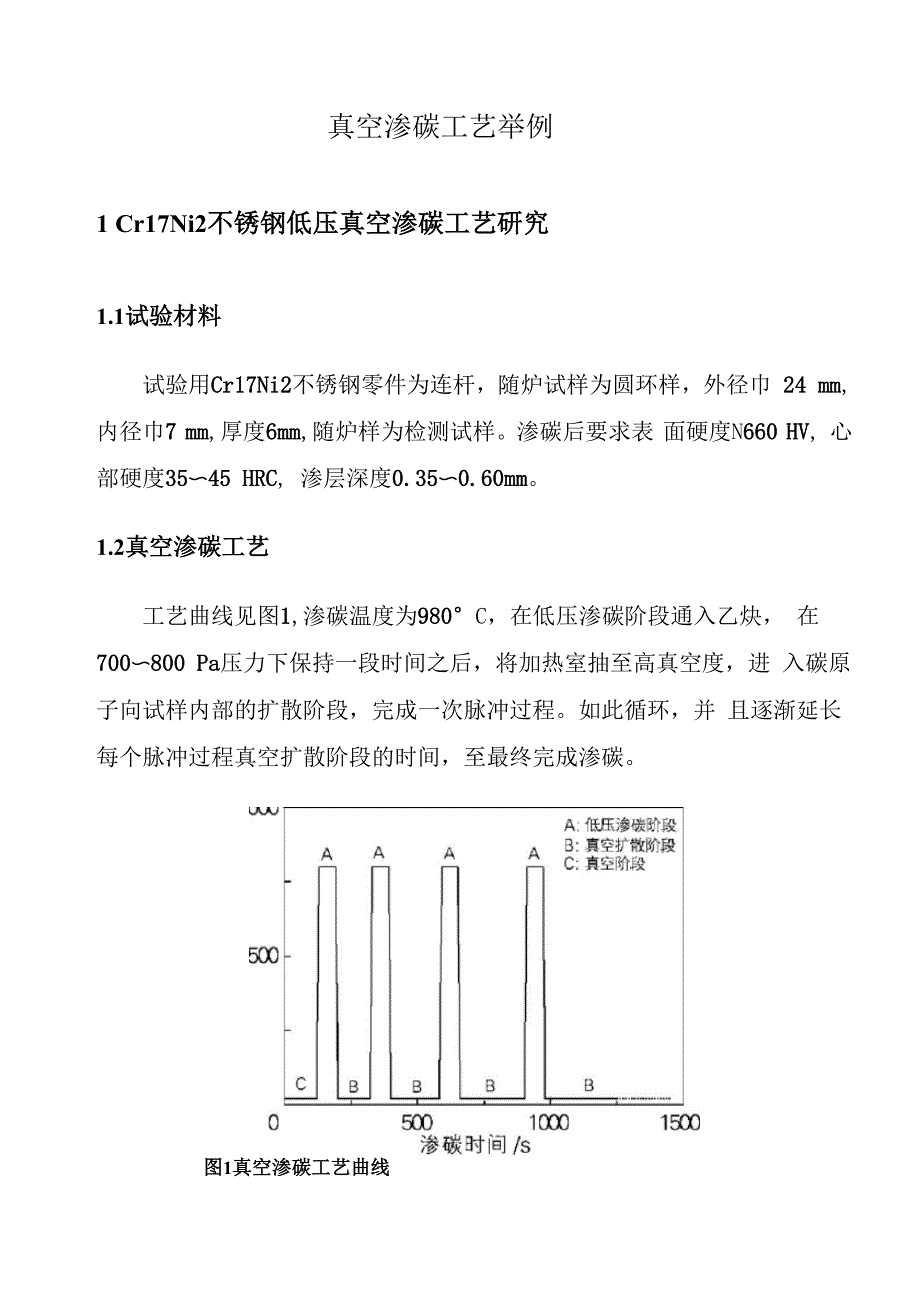 真空渗碳工艺举例_第1页