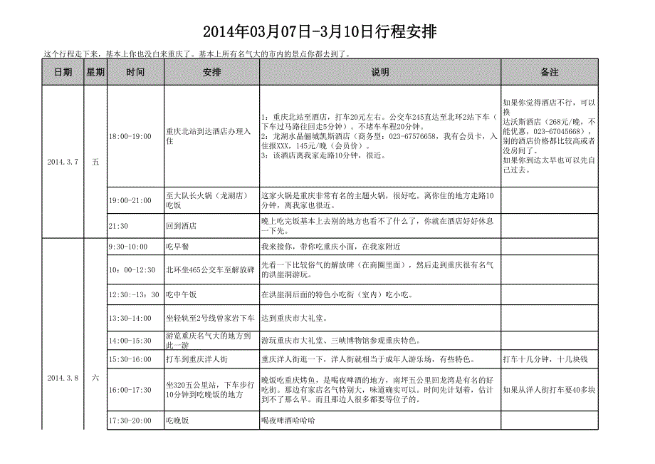 重慶經(jīng)典兩日游行程表_第1頁(yè)