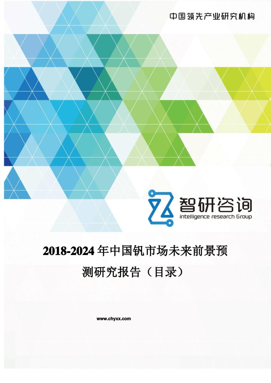 2018-2024年中国钒市场未来前景预测研究报告(目录)_第1页