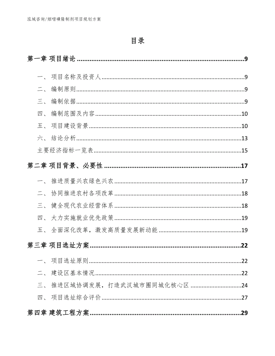 烟嘧磺隆制剂项目规划方案（参考模板）_第1页