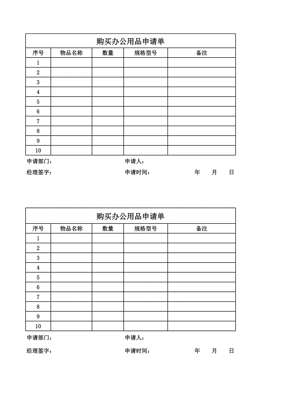 購(gòu)買(mǎi)辦公用品申請(qǐng)表 (2)_第1頁(yè)