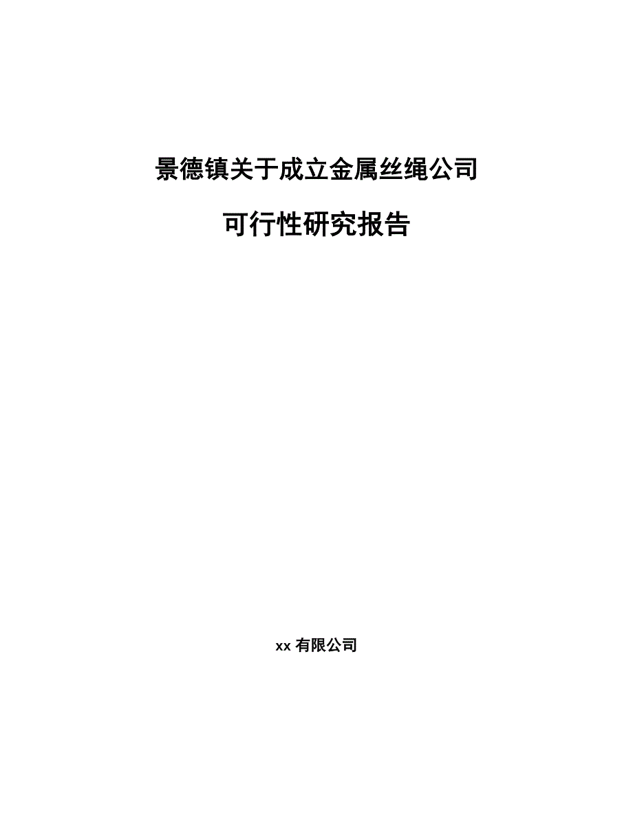 景德镇关于成立金属丝绳公司研究报告_第1页